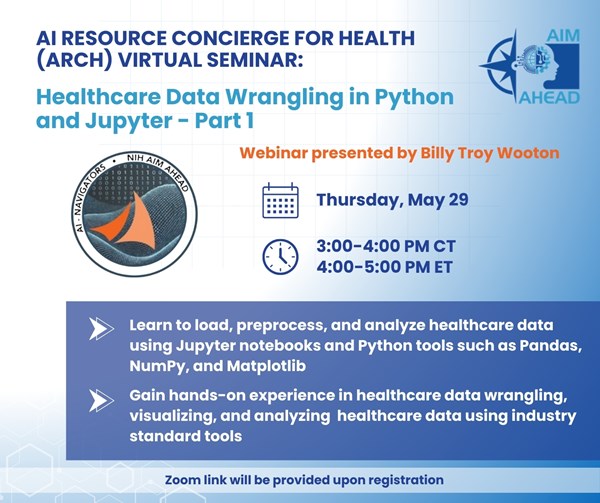 May 29, 2025 ARCH Webinar on Data Wrangling Flyer